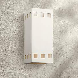 Image1 of Jaken 12 1/2"H White Row of Squares LED Outdoor Wall Light