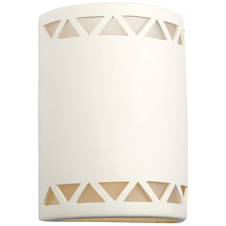 Image 1 Jaken-13-inch-high-row-of-triangles-ceramic-paintable-white-up/down-LED