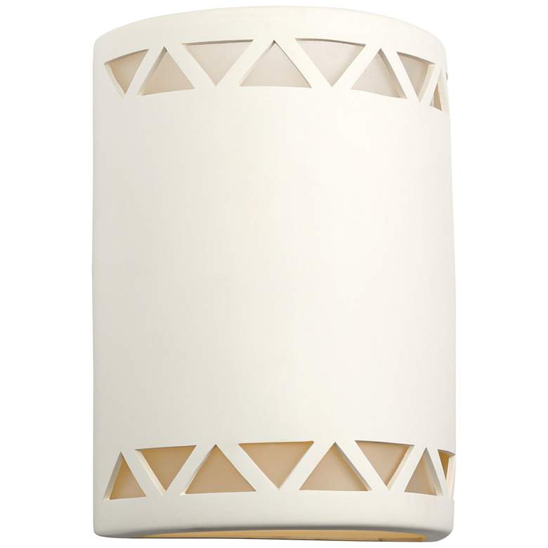 Image 2 Jaken 13" High White Row of Triangles LED Outdoor Wall Light