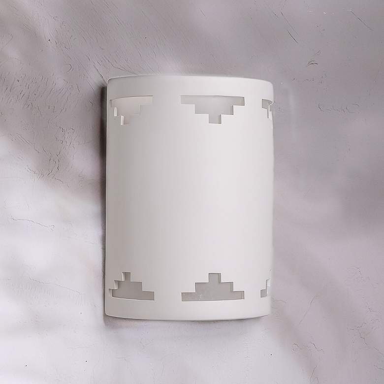 Image 1 Jaken 13"H White Bisque Mesa Cutout LED Outdoor Wall Light