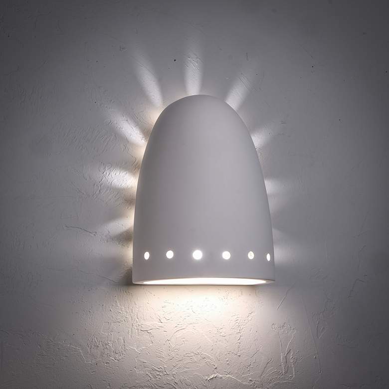 Image 3 Jaken 14" High White Row of Holes LED Outdoor Wall Light more views