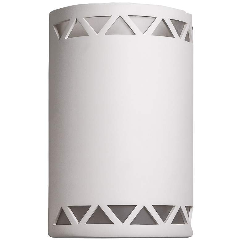 Image 2 Jaken 15 inch High White Row of Triangles LED Outdoor Wall Light