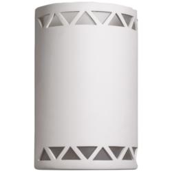 Jaken 15&quot;H White Bisque Triangle Cutouts Outdoor Wall Light