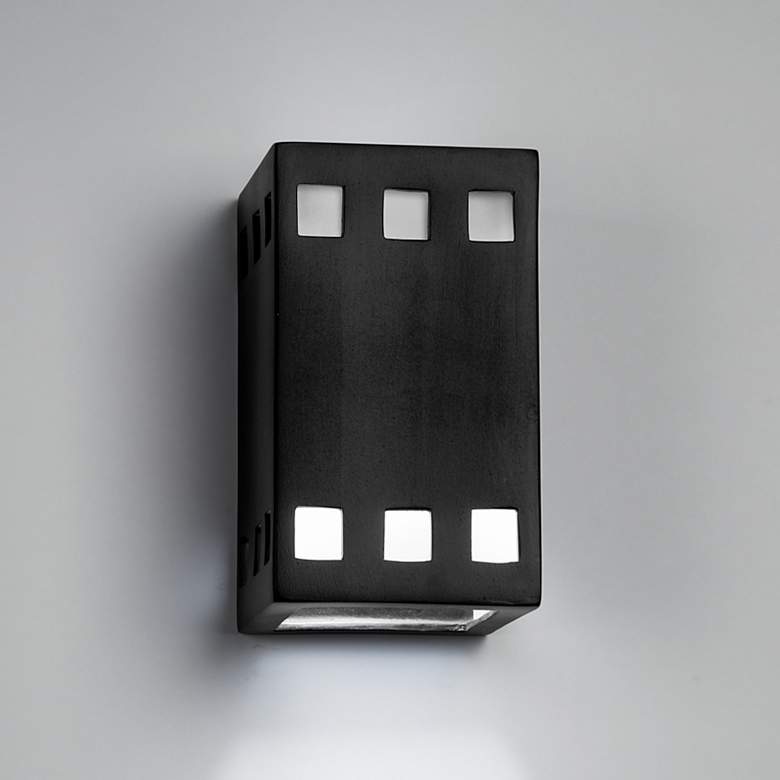 Image 1 Jaken-9.5-inch-high-ceramic-black-up/down-LED-outdoor-wall-light