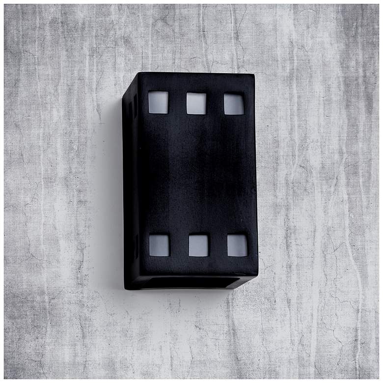 Image 3 Jaken-9.5-inch-high-ceramic-black-up/down-LED-outdoor-wall-light more views