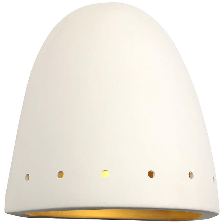 Image 2 Jaken 9 1/2" High White Row of Holes LED Outdoor Wall Light