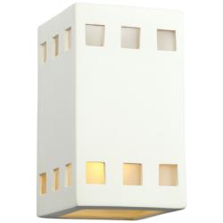 Jaken 9 1/2&quot;H White Row of Squares LED Outdoor Wall Light