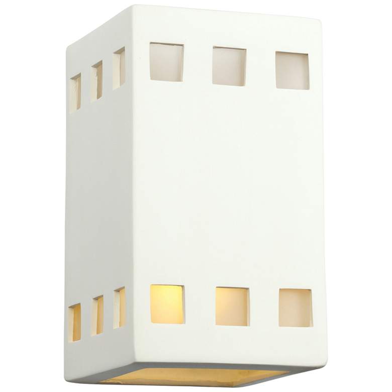 Image 2 Jaken 9 1/2"H White Row of Squares LED Outdoor Wall Light