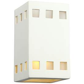 Image2 of Jaken 9 1/2"H White Row of Squares LED Outdoor Wall Light