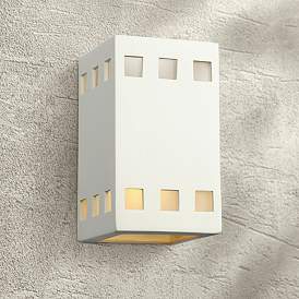 Image1 of Jaken 9 1/2"H White Row of Squares LED Outdoor Wall Light