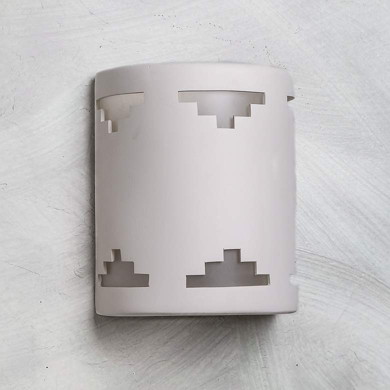 Image 1 Jaken Mesa Cutout 10" Southwest White Bisque LED Outdoor Wall Light