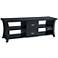 Jakes 60" Wide Black Wood 2-Drawer Open TV Console