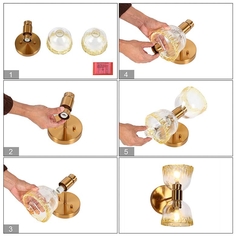 Image 3 Jalebess 2-Light Glass Wall Sconces more views