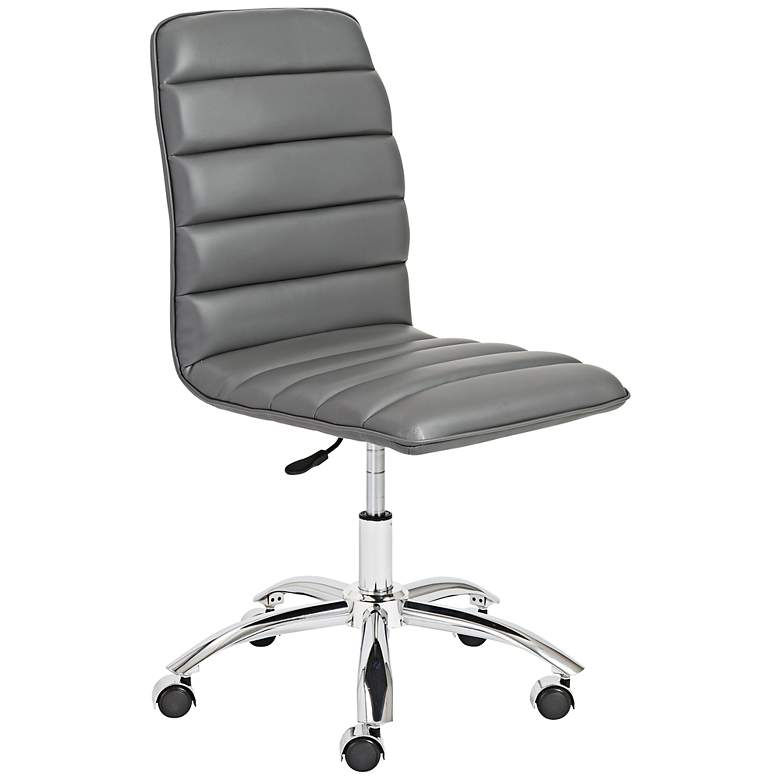 Image 1 Jaleh Gray Leatherette Armless Office Chair