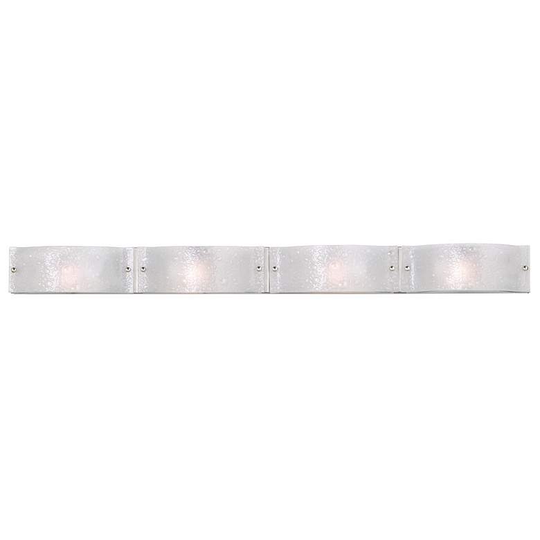 Image 1 Jalene 48" Wide Brushed Nickel Art Glass 4-Light Bath Light