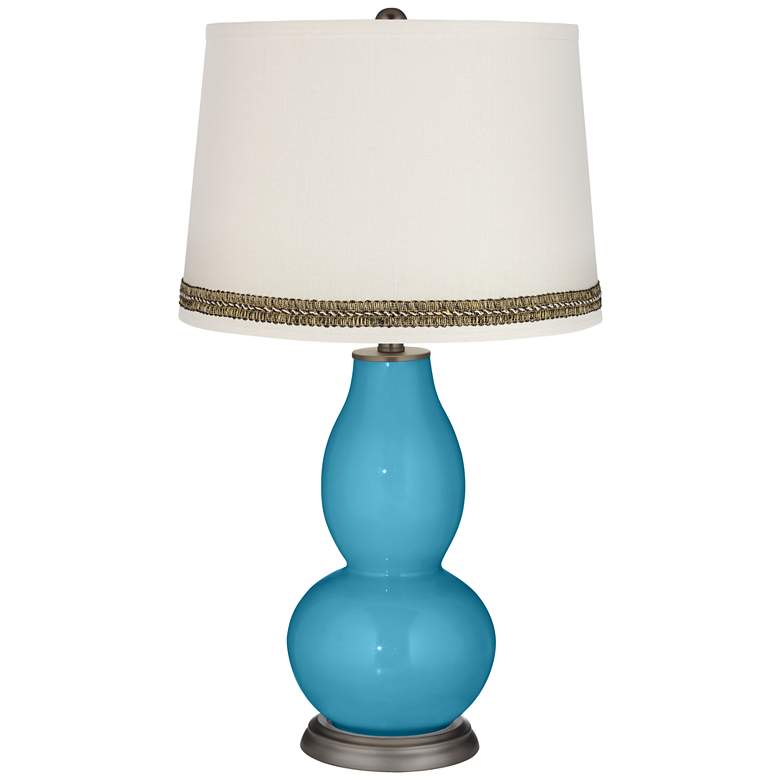 Image 1 Jamaica Bay Double Gourd Table Lamp with Wave Braid Trim