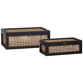 Image3 of Jamboree Black Wood and Painted Mesh Decorative Boxes Set of 2
