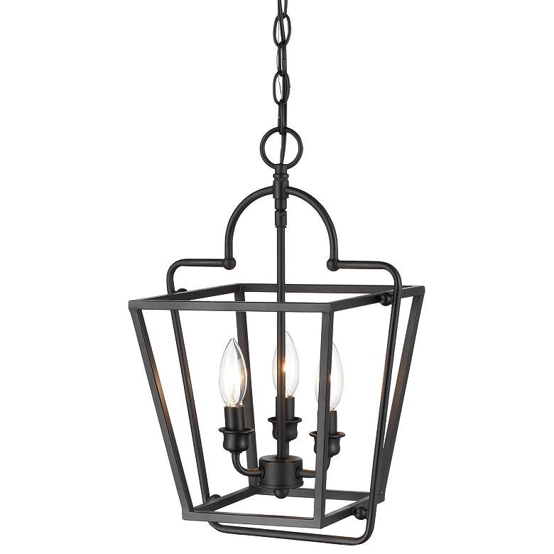 Image 1 James 12" Wide Matte Black 3-Light Mini Pendant