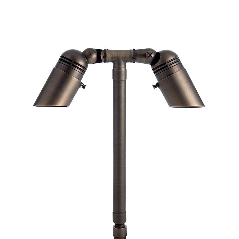 Image 4 James 13" High Centennial Brass Male Female Landscape Riser more views