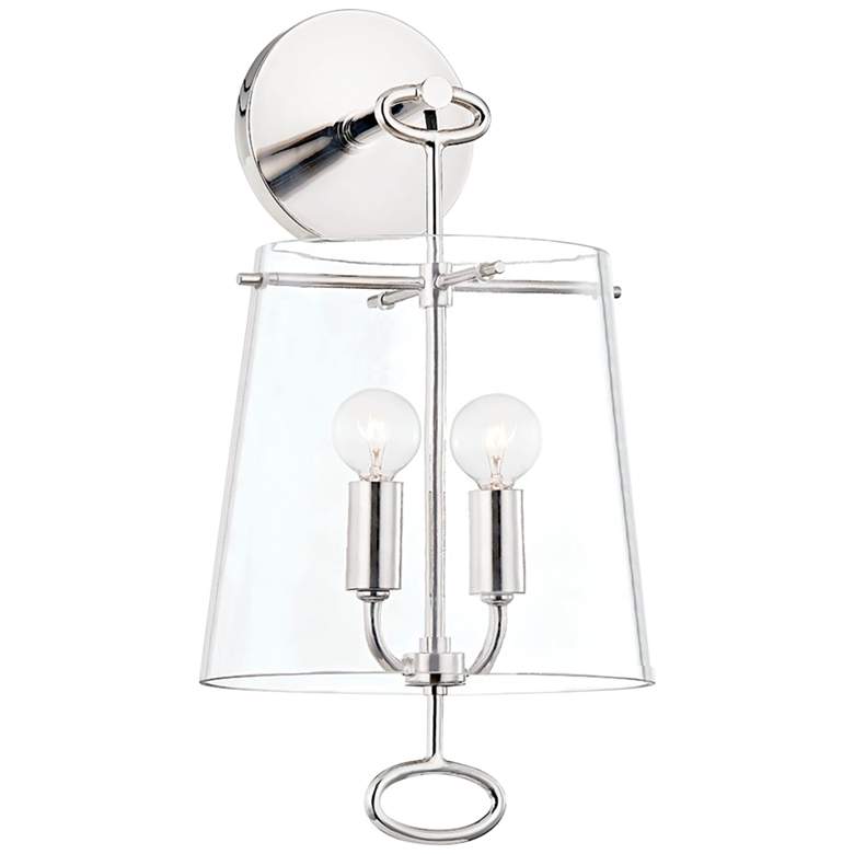 Image 1 James 16 1/2 inch High Polished Nickel 2-Light Wall Sconce