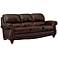 James 84" Wide Top Grain Leather Brown Sofa