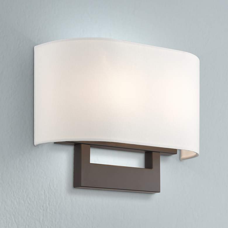 Image 1 James 9" High Bronze Rectangular Wall Sconce