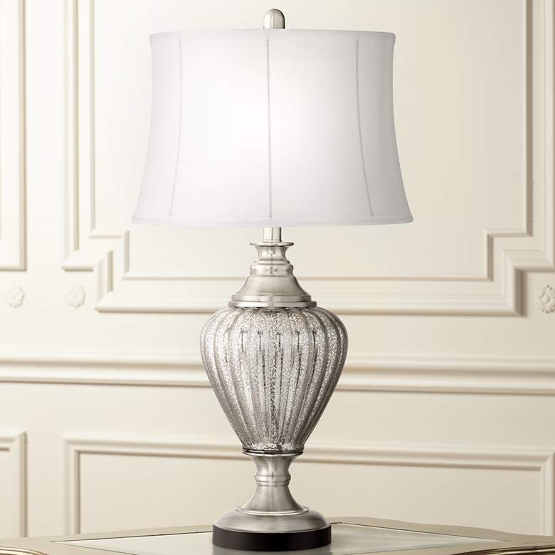 Image 1 James Mercury Glass Fluted Font Table Lamp
