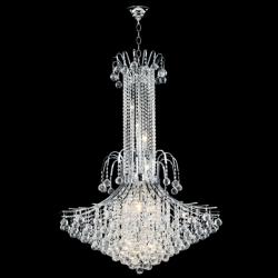 James Moder Cascade 36&quot; Wide Silver Entry Crystal Chandelier