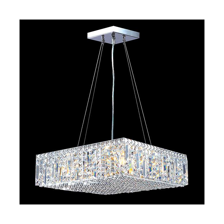 Image 1 James Moder Contemporary 20 inchW Silver Crystal Pendant Light