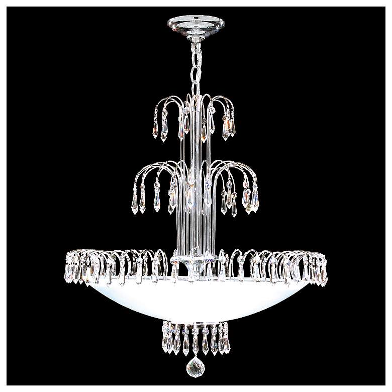 Image 1 James Moder Contemporary 22 inch Wide Silver Crystal Chandelier