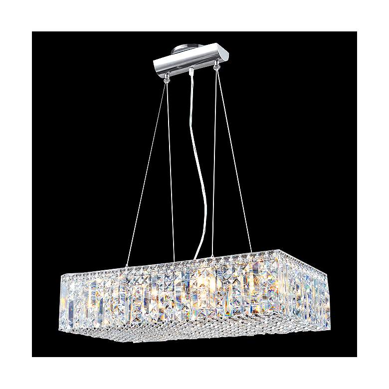 Image 1 James Moder Contemporary 24" Wide Silver Crystal Pendant Light