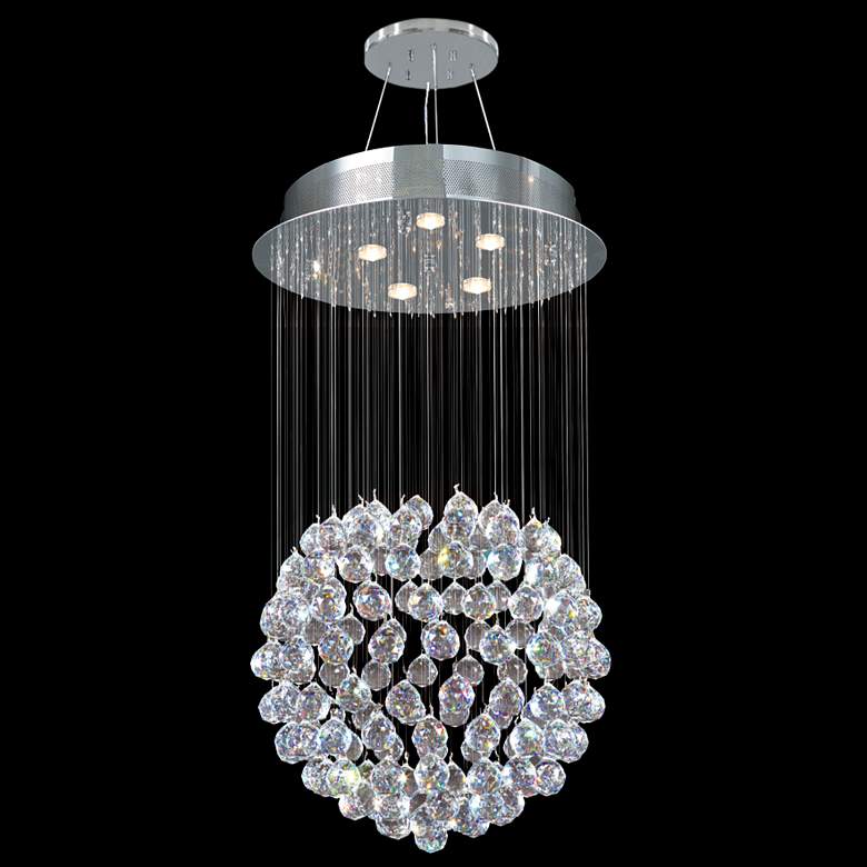 Image 1 James Moder Crystal Rain 18" Wide Silver 5-Light Pendant