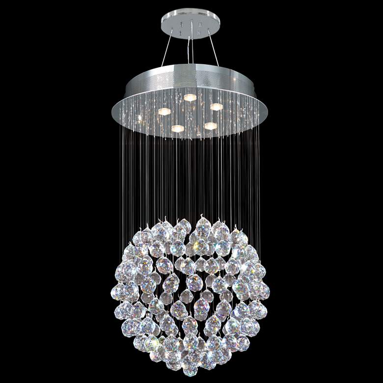 Image 1 James Moder Crystal Rain 18 inch Wide Silver 5-Light Pendant