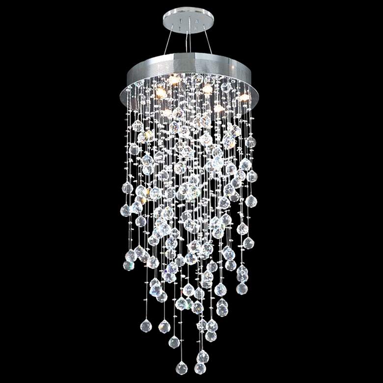 Image 1 James Moder Crystal Rain 20" Wide Silver and Glass Modern Chandelier