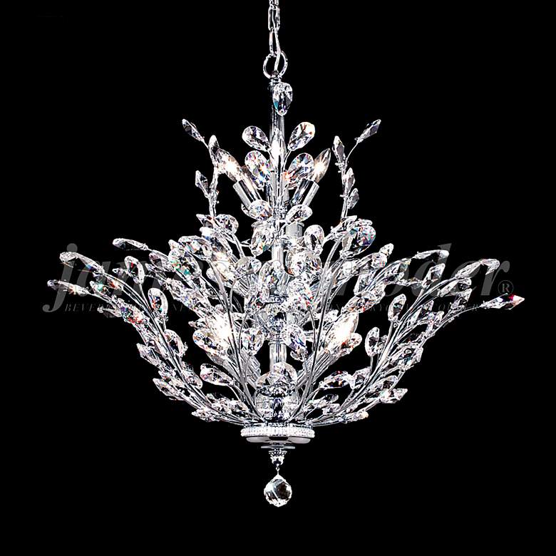 Image 1 James Moder Florale 27 inchW Silver 13-Light Crystal Chandelier