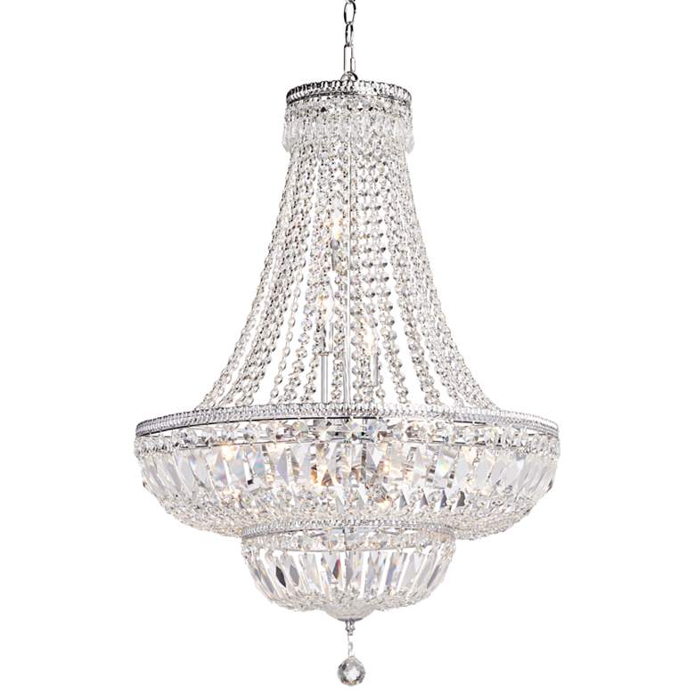 Image 2 James Moder Ibiza 24 inchW Silver 11-Light Crystal Chandelier