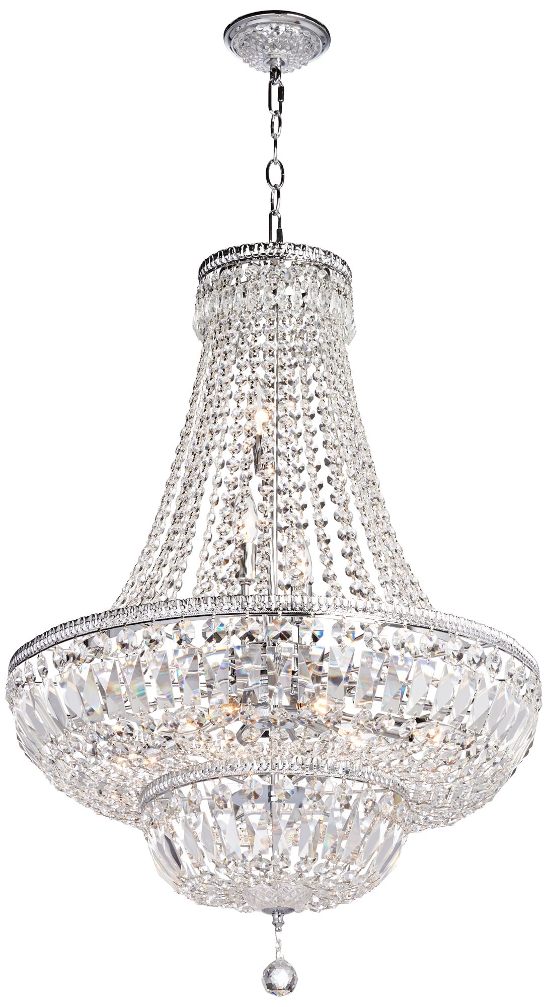 James Moder Ibiza 24"W Silver 11-Light Crystal Chandelier
