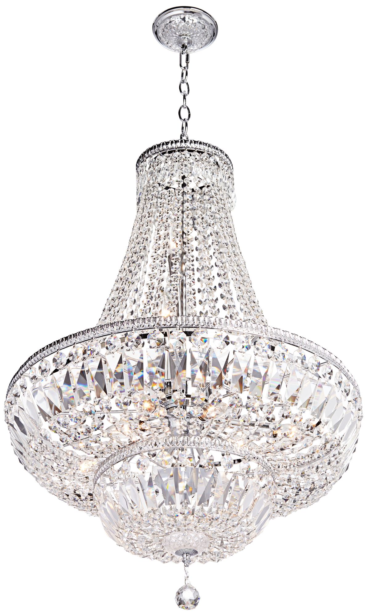 James Moder Ibiza 24"W Silver 11-Light Crystal Chandelier