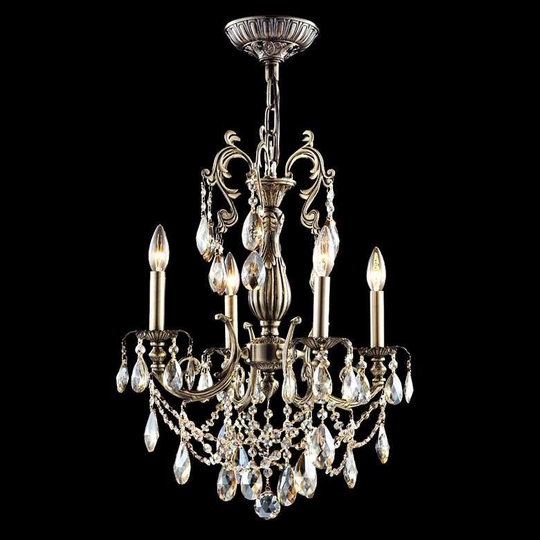 Image 1 James Moder Impact Monaco 4-Light Teak Crystal Chandelier