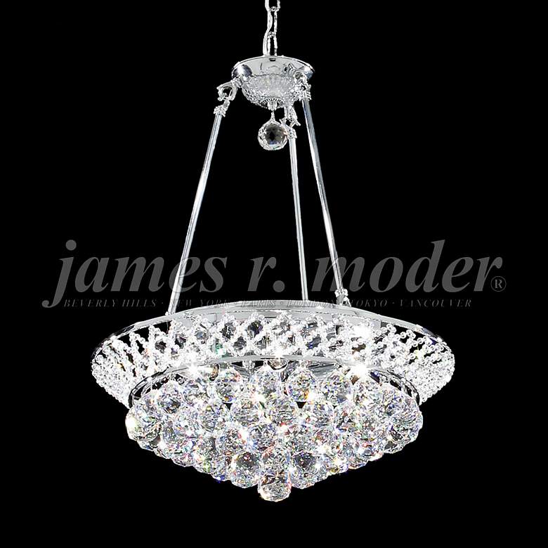Image 1 James Moder Jacqueline 19 inch Wide Silver Crystal Chandelier