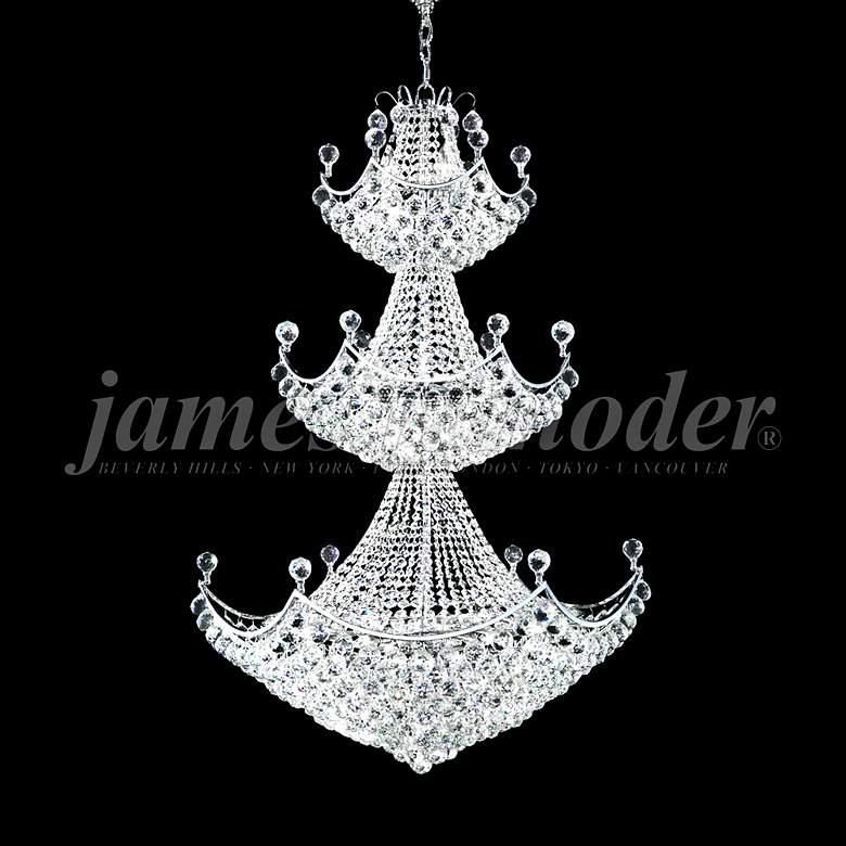 Image 1 James Moder Jacqueline 36 inchW Silver Entry Crystal Chandelier