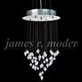James Moder Medallion 19" Modern Silver and Crystal 4-Light Chandelier