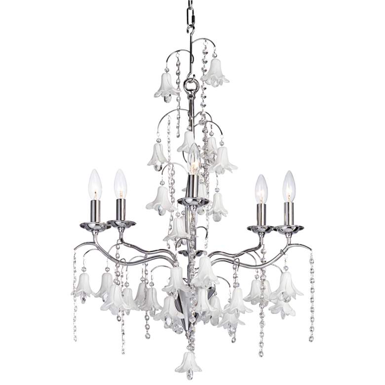 Image 2 James Moder Murano 26" Wide Silver 6-Light Chandelier