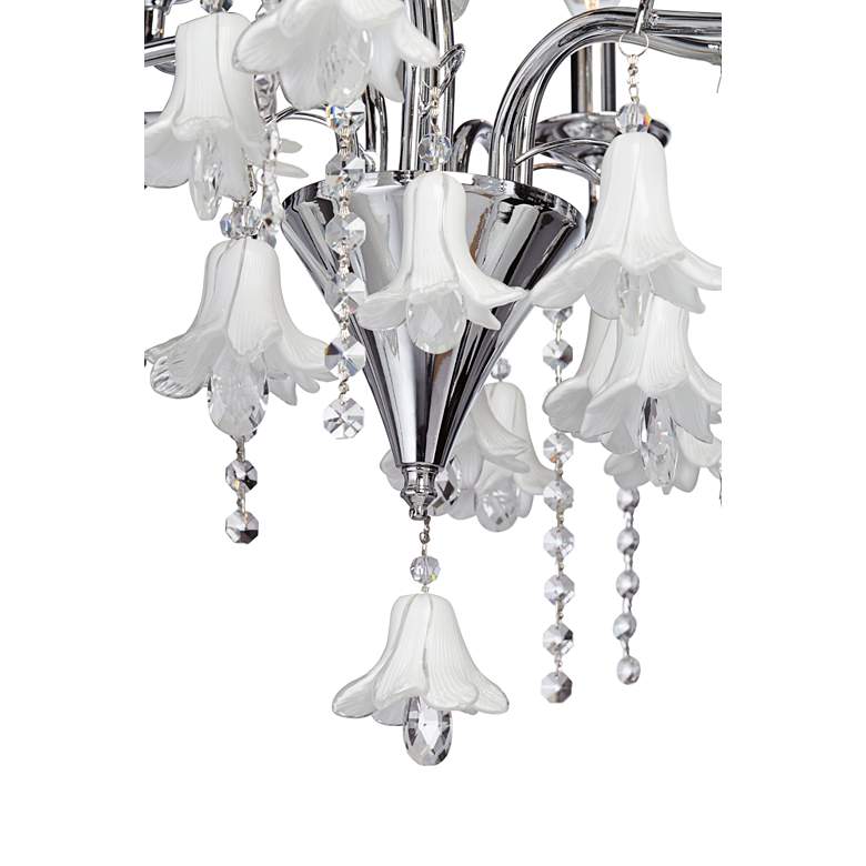 Image 4 James Moder Murano 26 inch Wide Silver 6-Light Chandelier more views