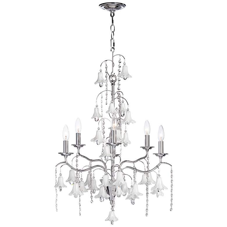 Image 7 James Moder Murano 26 inch Wide Silver 6-Light Chandelier more views