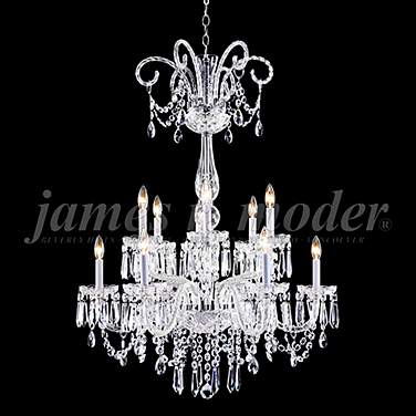 James Moder Venetian 32" Wide Silver 12-Light Chandelier