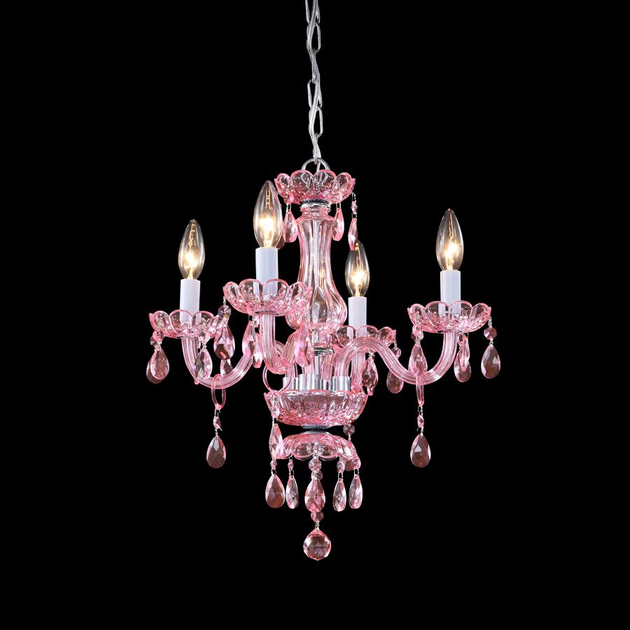 small pink crystal chandelier