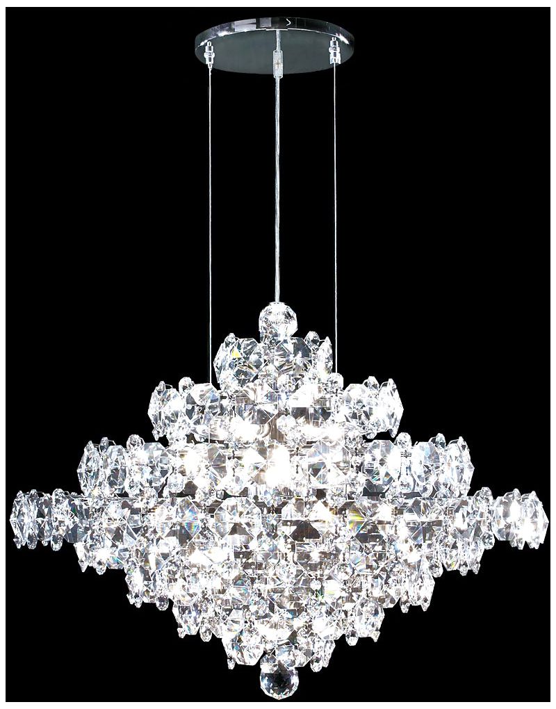 James R. Moder 25" Crystal Chandelier trimmed with large 50mm Crystals