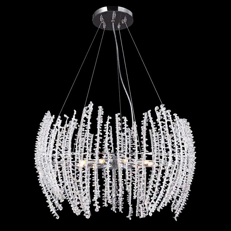 Image 1 James R. Moder 25" Wide Crystal Strand 9-Light Chandelier