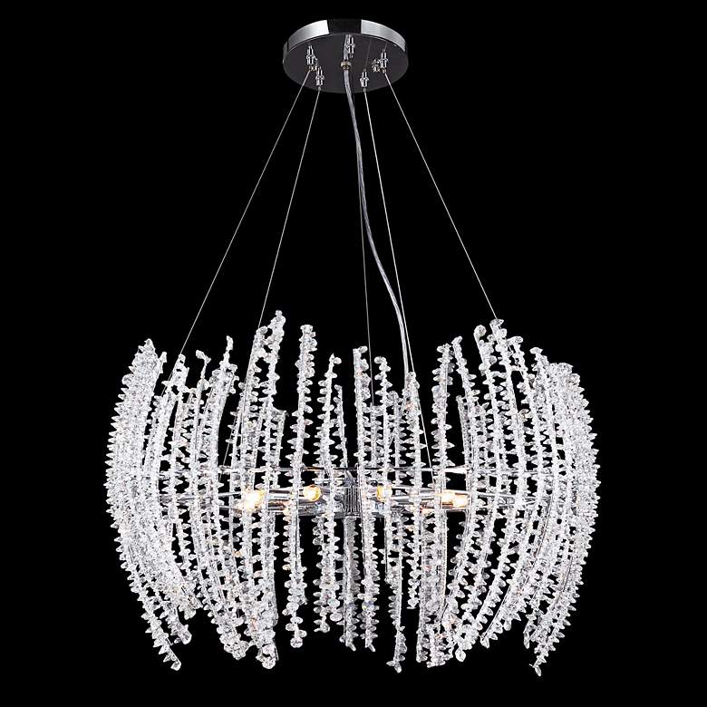 Image 1 James R. Moder 25 inch Wide Crystal Strand 9-Light Chandelier